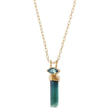 Collier pencil Tourmaline verte