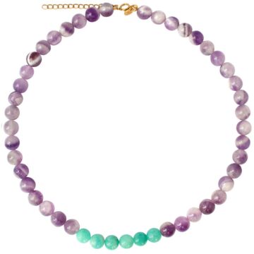 Collier Améthystes et Amazonites boule