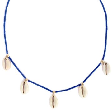 Collier lapis lazuli et coquillages