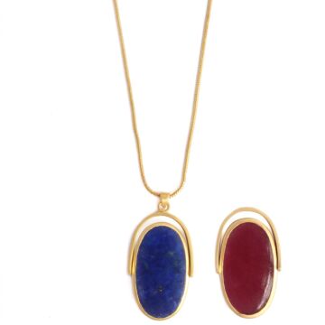 Collier Flip Lapis Lazuli et Quartz