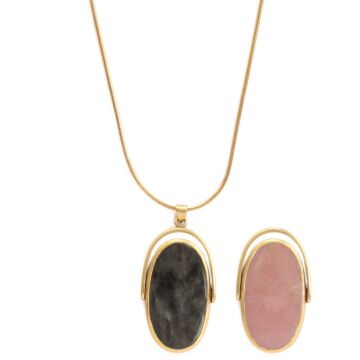 Collier Flip Oeil de chat et Opale