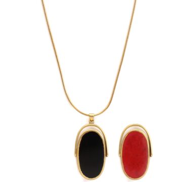 Collier Flip Onyx et Aventurine