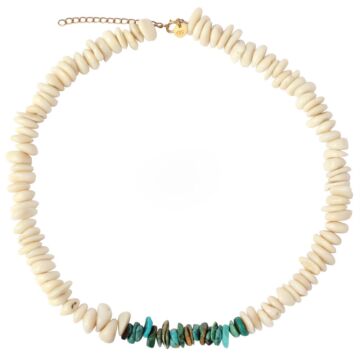 Collier grosses Turquoises et Bambou 