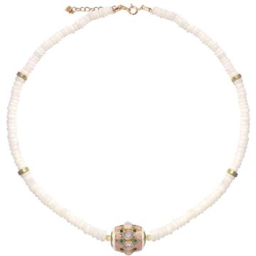 Collier Cayo Santa Opale blanche