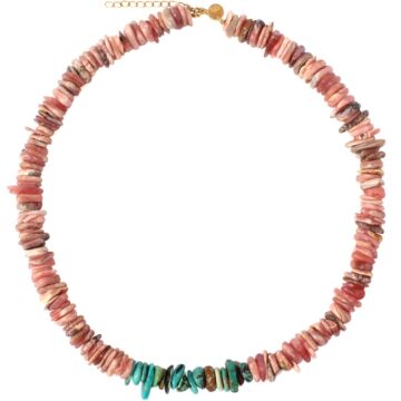 Collier grosses Rhodocrosites & Turquoises