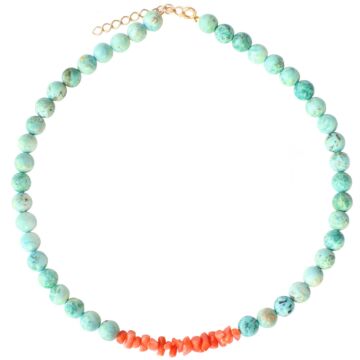 Collier Turquoises et Corail