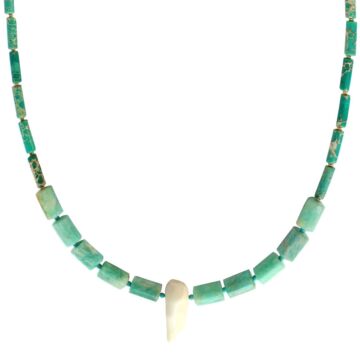 Collier Corne en Amazonite et Jaspe impériale