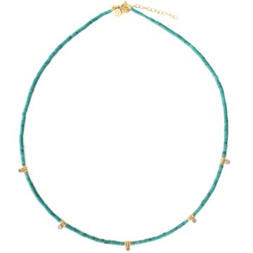 Ras de cou turquoise et diamants