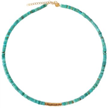 Collier Turquoises et doré