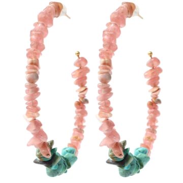 Créoles Rhodocrosites et Turquoises