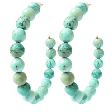 Créoles Turquoises boule