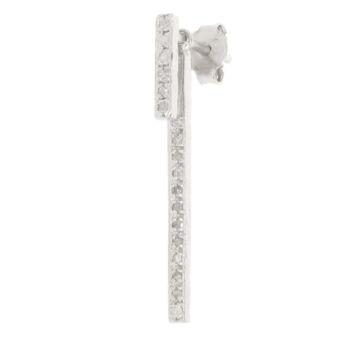 Boucle d'oreille double diamants argent
