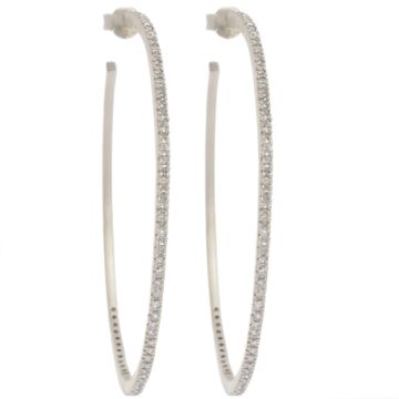 Créoles diamants argent