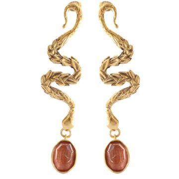 Boucles d'oreilles Serpent cabochon