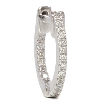 mini créole or blanc 18 carats et diamant 