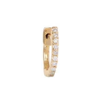Créoles en or et diamant 8 mm | Boucle d'oreille diamants