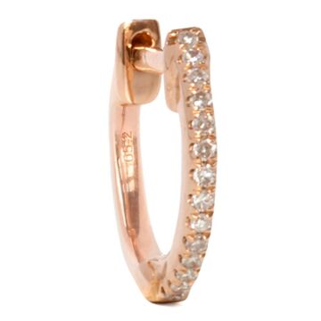 Mini créole diamants or rose 10mm 