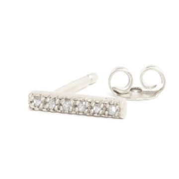 Boucle d'oreille barrette diamants argent