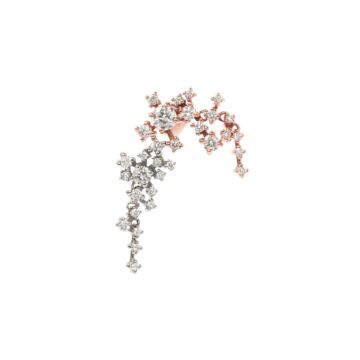 Boucle d'oreille or rose et or blanc diamants  Sansoeurs