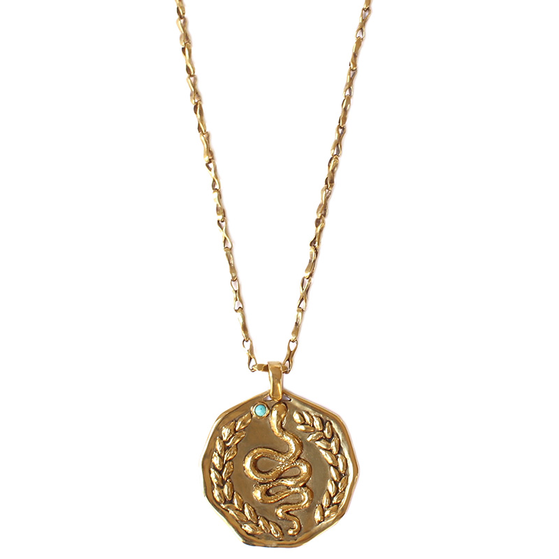 Sautoir médaille Serpent et Laurier