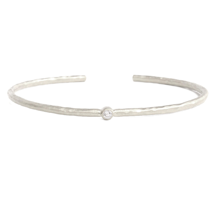 Jonc diamant en argent