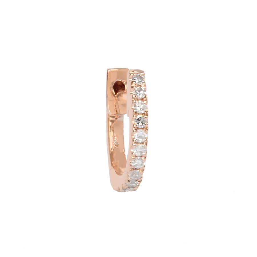 Mini créole diamants or rose 8mm