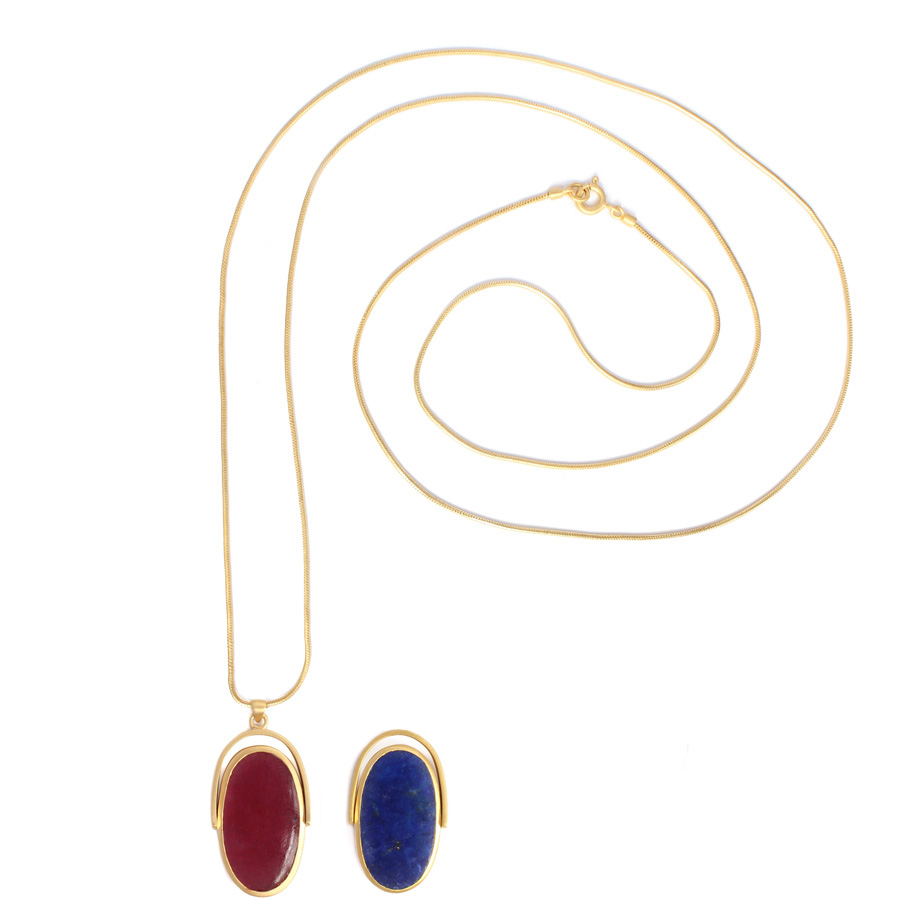 Sautoir Flip Lapis Lazuli et Quartz